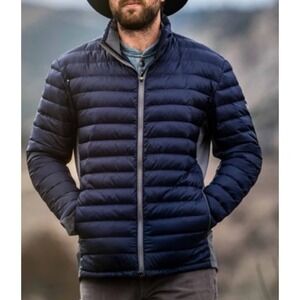 Rail Riders The Insulator Navy/grey Puffer Down Jacket Size XL Goose Down